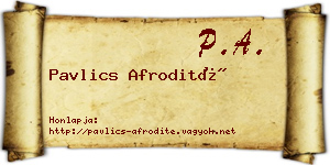 Pavlics Afrodité névjegykártya